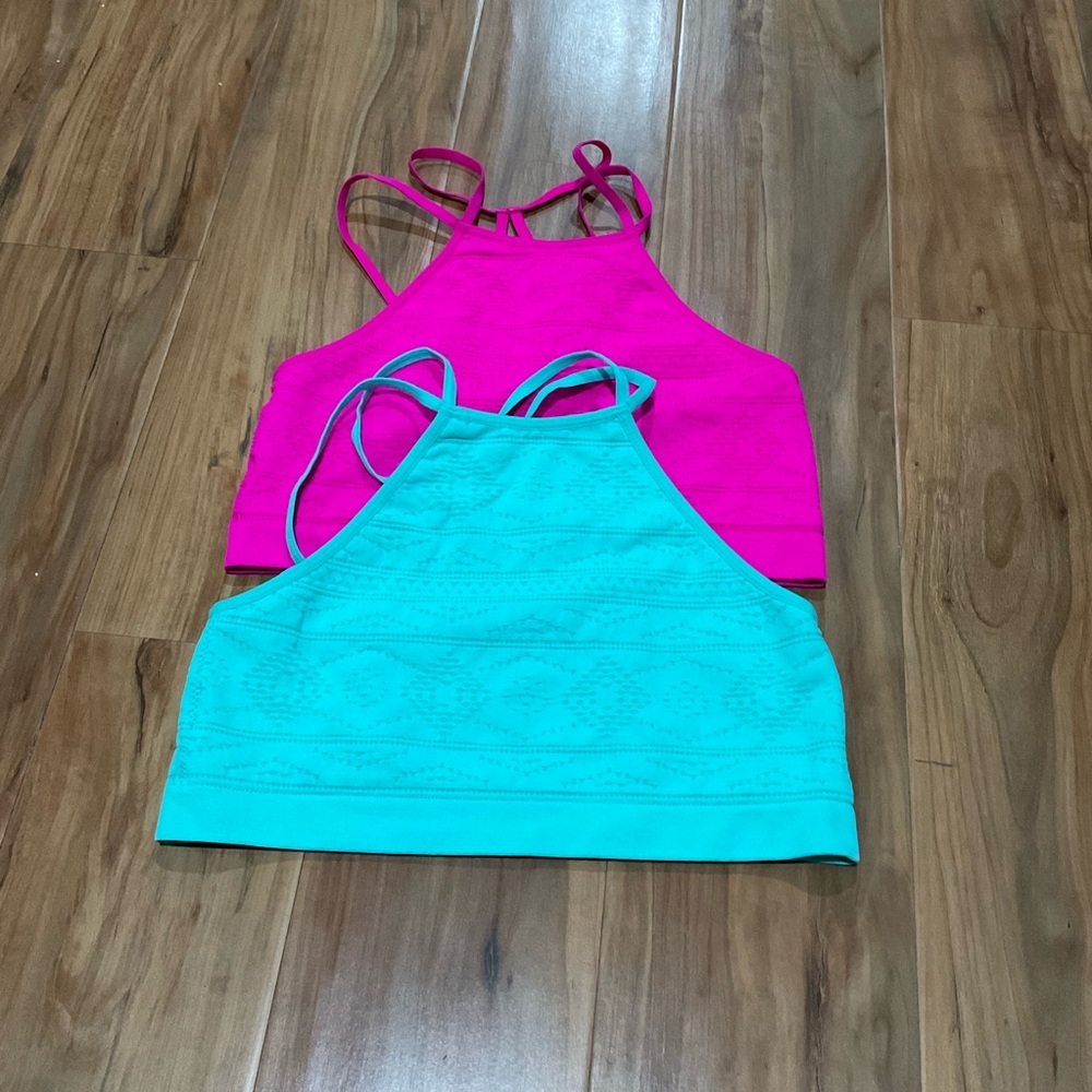 Victoria’s Secret Bundle Barbie Hot Pink + Aqua Teal Bralette Sports Bra